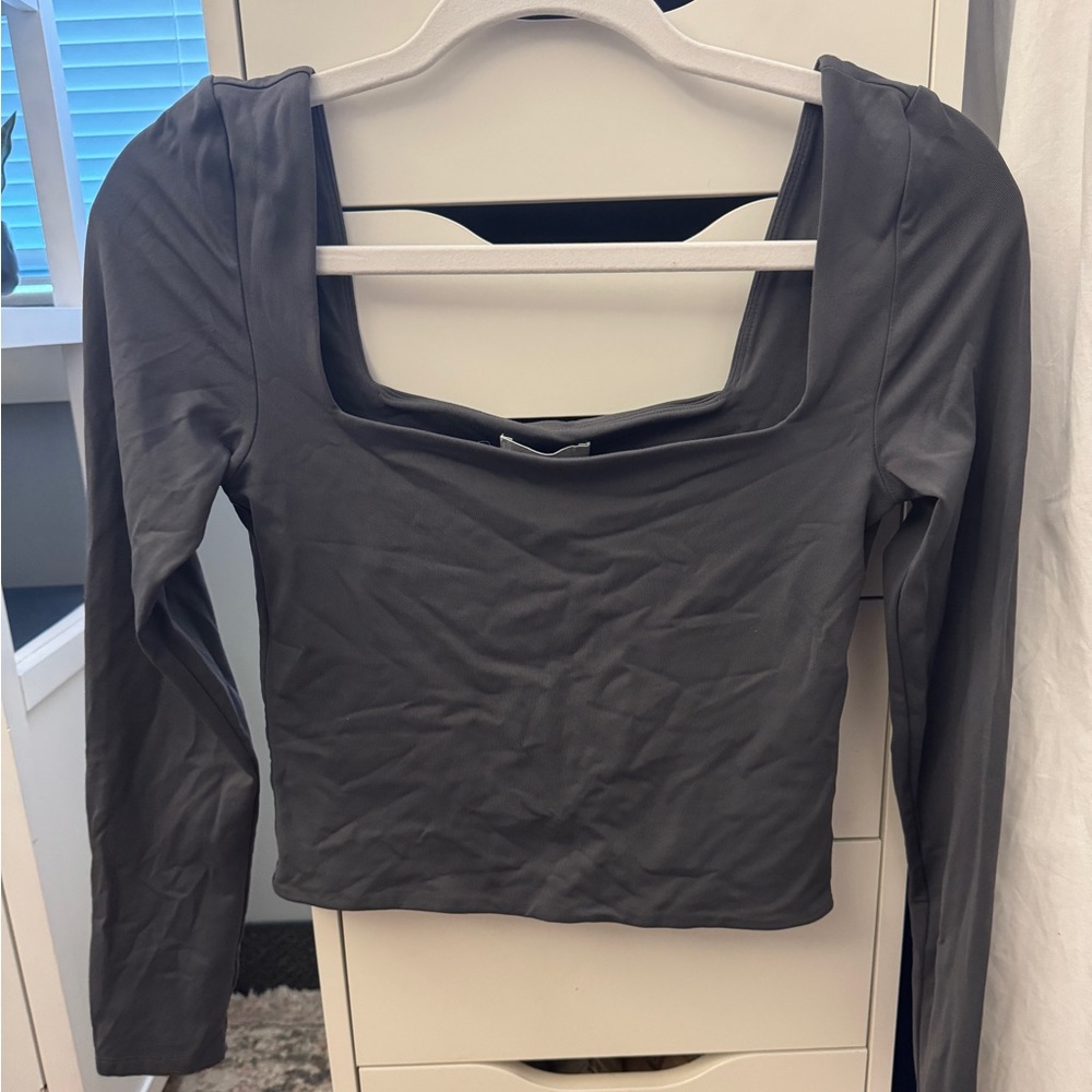 Aritzia Gray Women's Square Neck Top